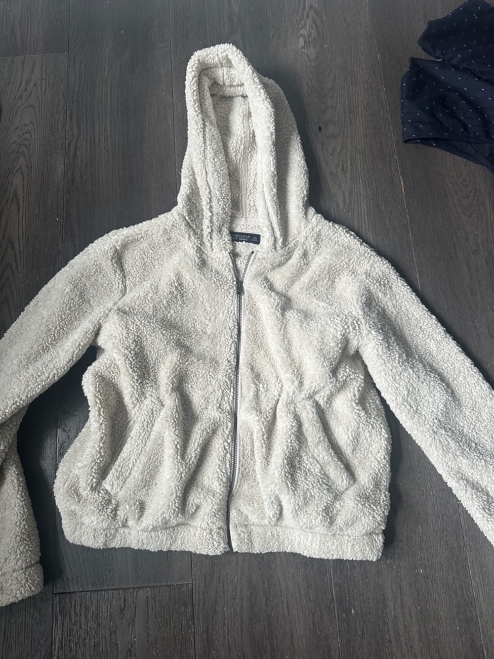Abercrombie & Fitch Cream Teddy Zip Hoodie Jacket